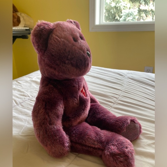 Purple Beanie Baby Buddies Collection Bear Plush - Picture 3 of 5